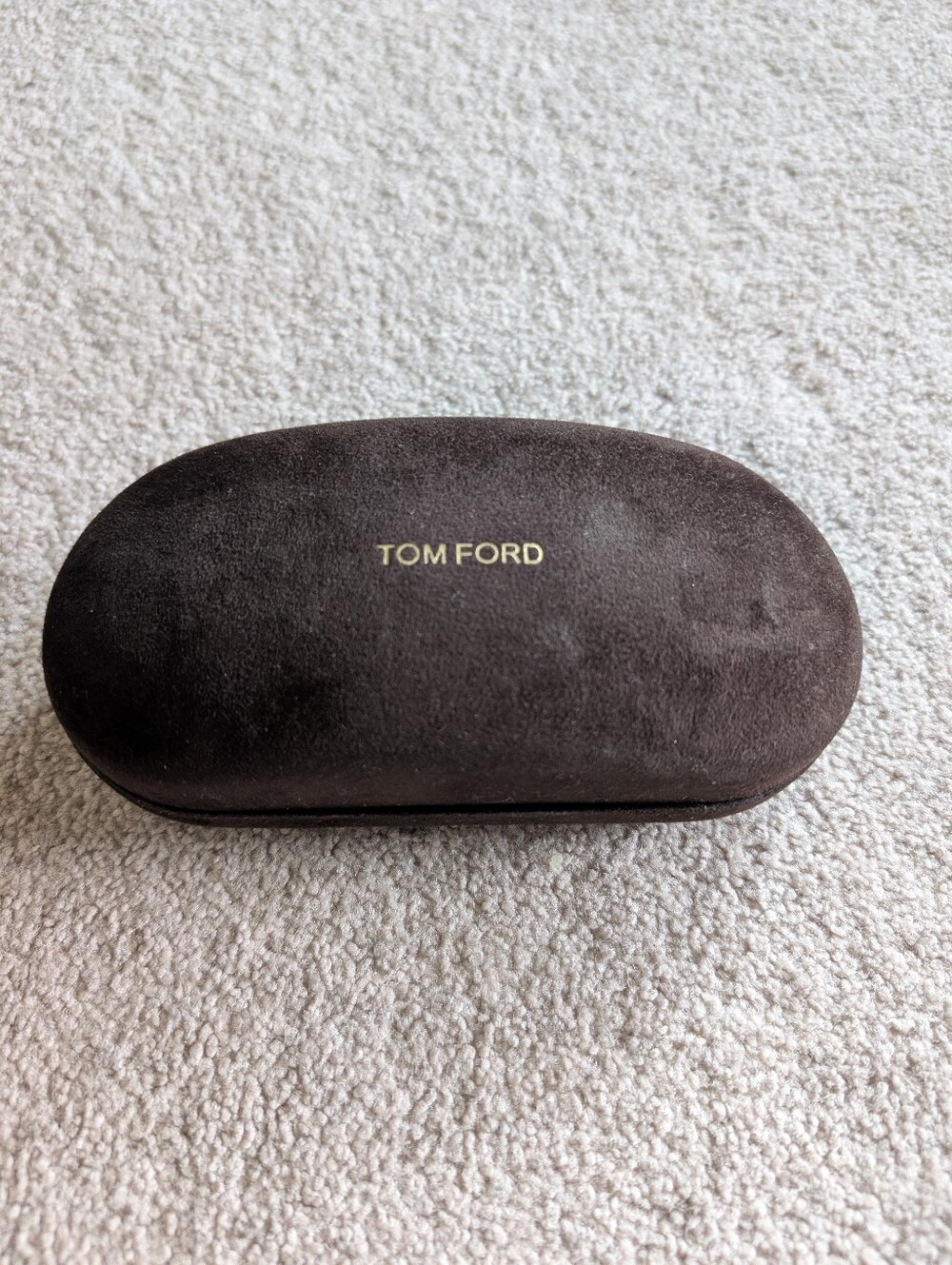Tom Ford Brown Genuine Suede Eyewear Sunglasses Case Gold Logo